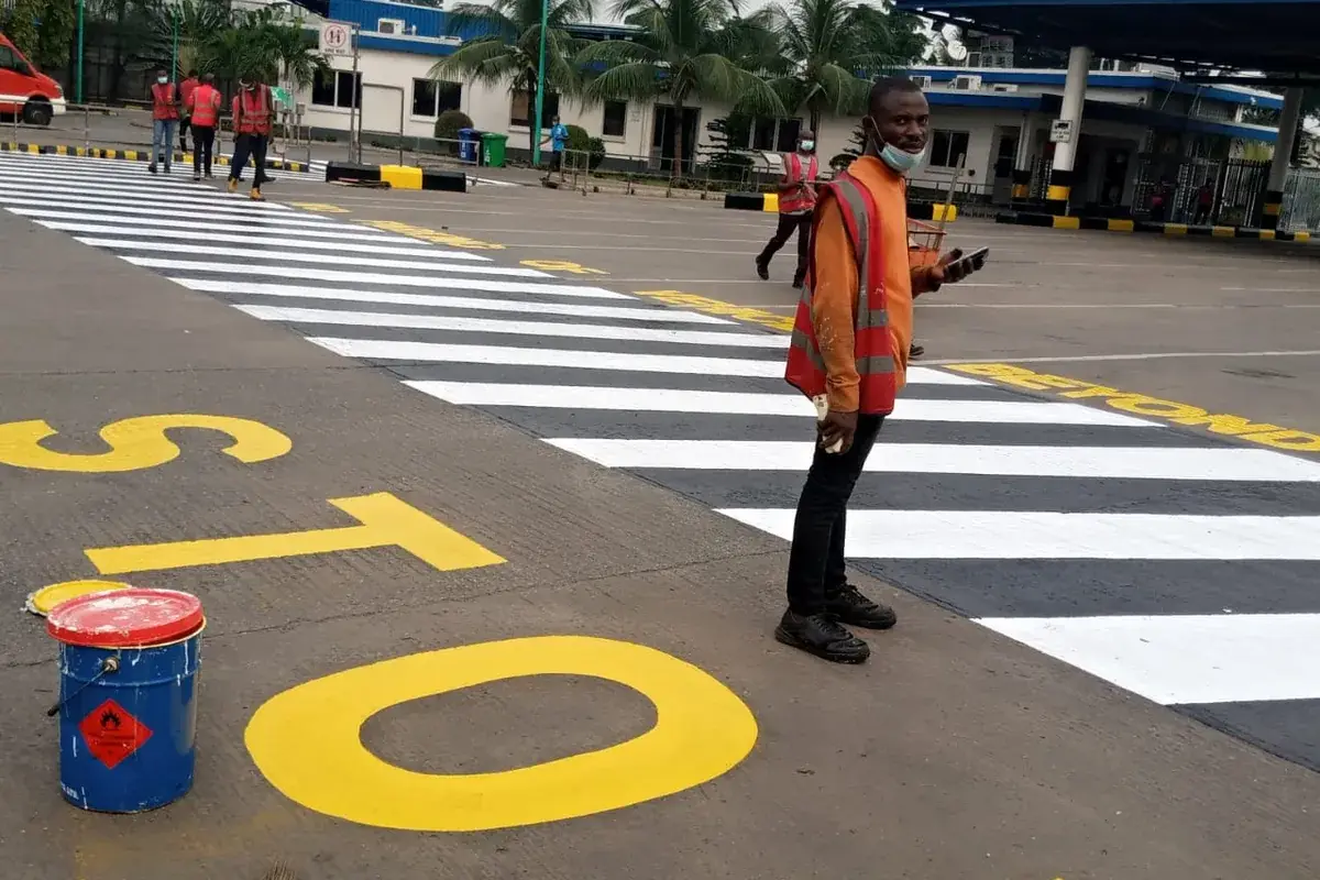 Warehouse floor marking and segregation in Lagos